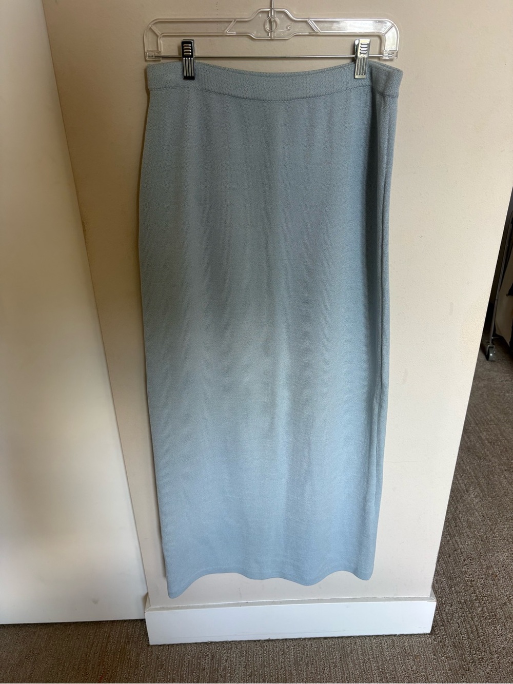 St. John Light Blue Knit Maxi Skirt